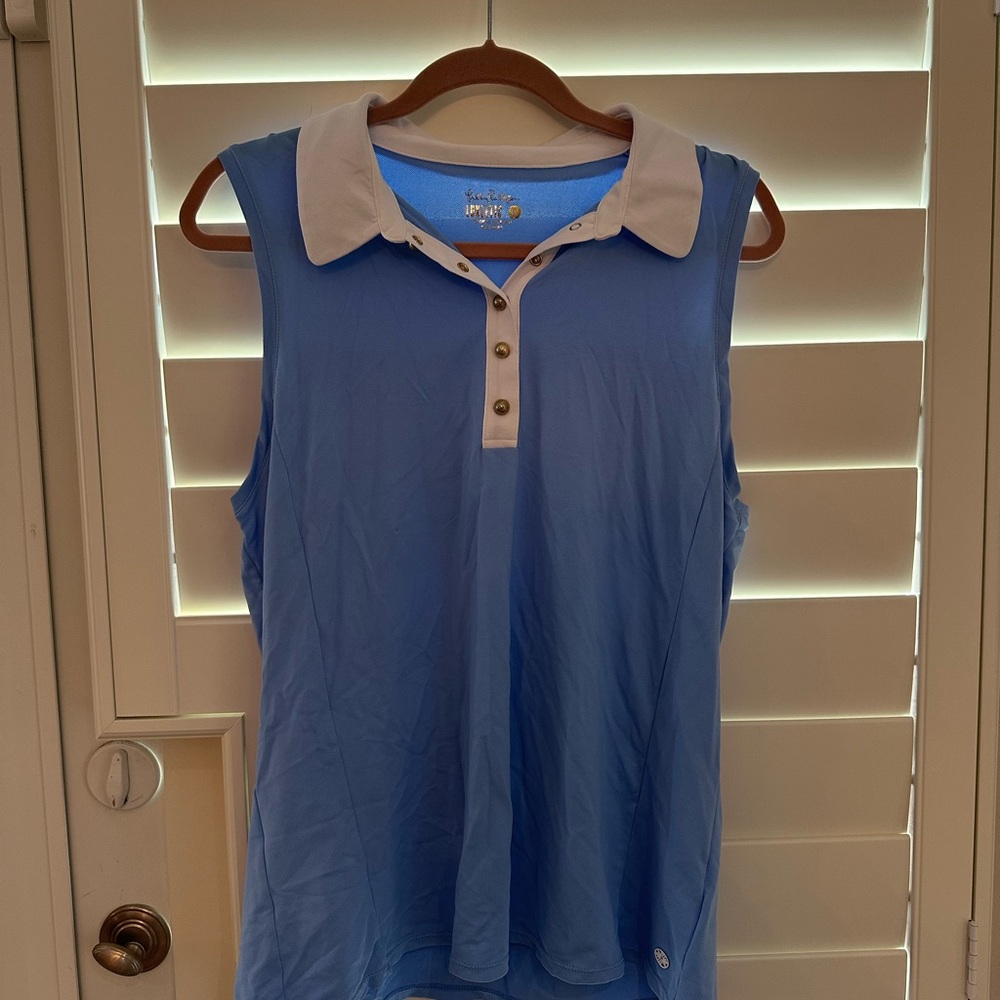 Lilly Pulitzer Light Blue Sleeveless Polo Shirt